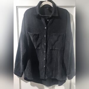 Streetwear Society Black Button-Up Shirt size:M